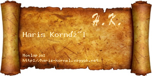 Haris Kornél névjegykártya